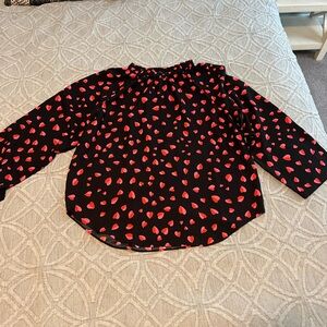 Ann Taylor heart print blouse S